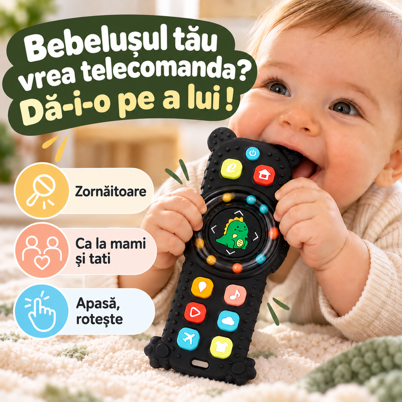 Telecomanda Bebelușului: Jucărie de Dentiție din Silicon